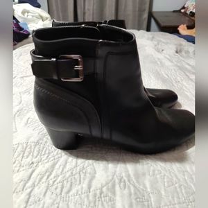 Black zip up booties